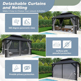 10'x12' Gazebo Hardtop Gazebo, Aluminum Pergola with Double  - Image 6
