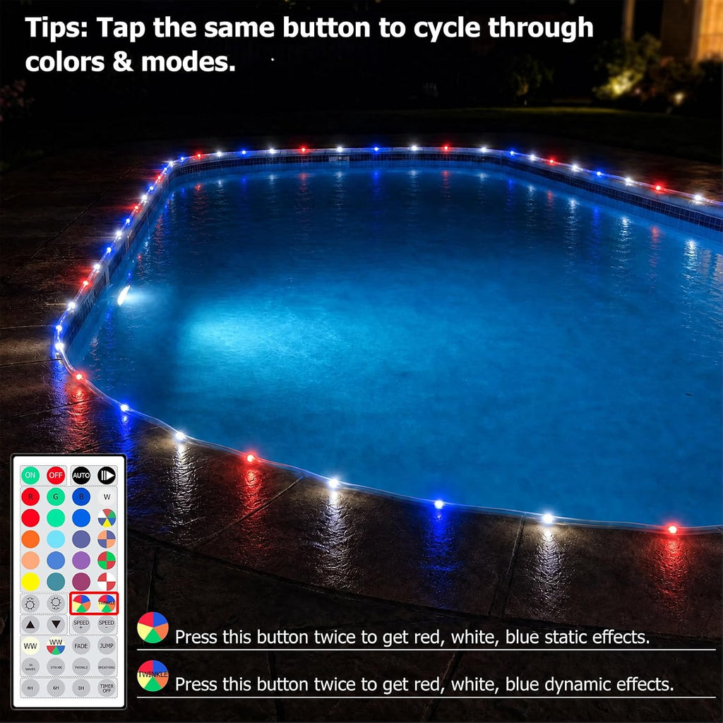 200ft Outdoor LED Rope Lights, IP68 Waterproof 25 Color Changing String Lights with 149 Modes, Warm White&RGB Twinkle