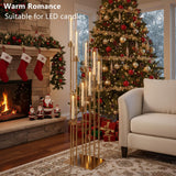 Tall Floor Candle Holder Set, 8-arm Metal Floor Candelabra Candle Holders, Large Gold Wedding Centerpiece, 45.3'' H