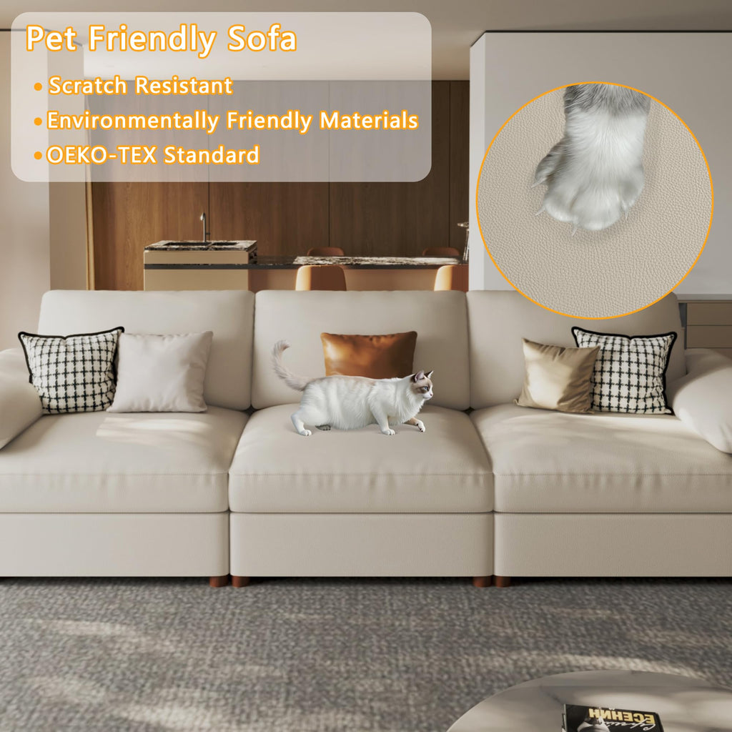 Sectional Couches, U Shaped Sofa, Beige