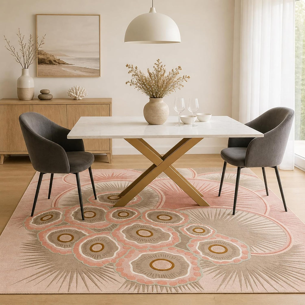 5'x7'Boho Sunburst Medallion Area Rug,Washable Non-Slip
