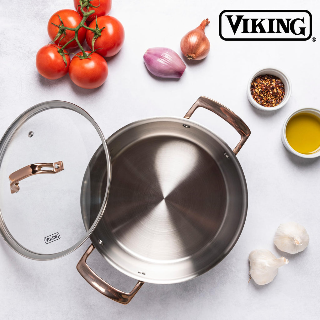 3-Ply Cookware Set, 10 Piece Stainless Steel Kitchen Cookware with Glass Lids, Oven Safe, Induction Ready, Black