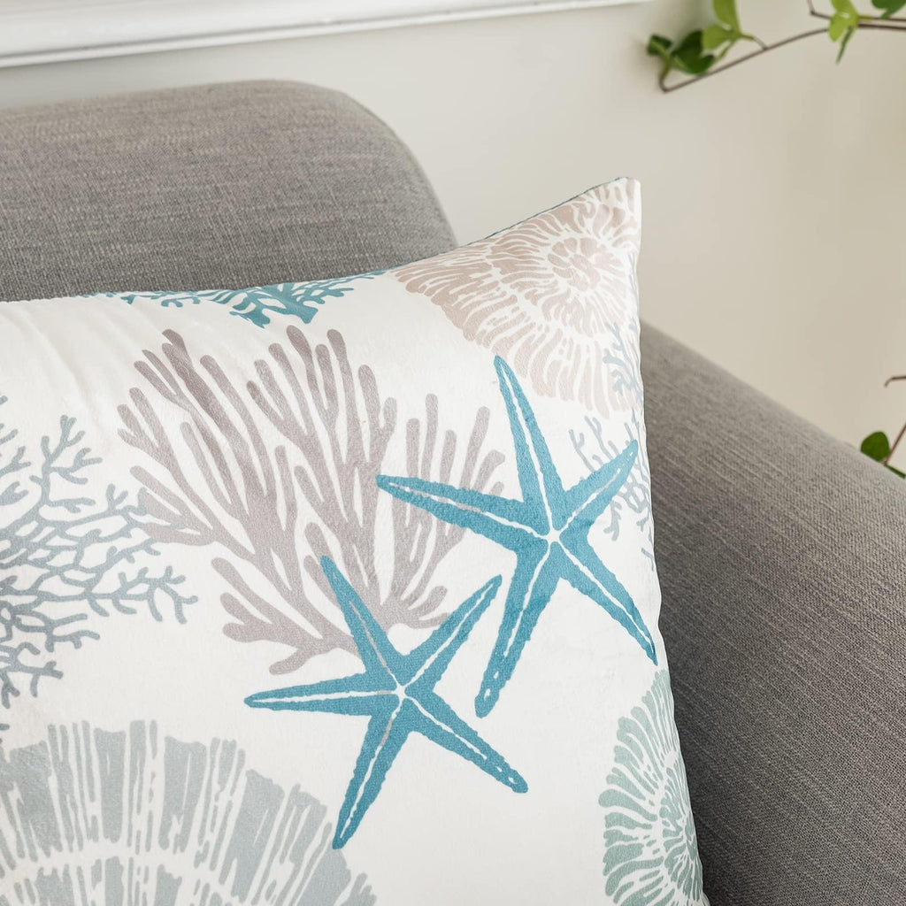 Coastal Pillow Covers Set of 2, 18x18, Blue