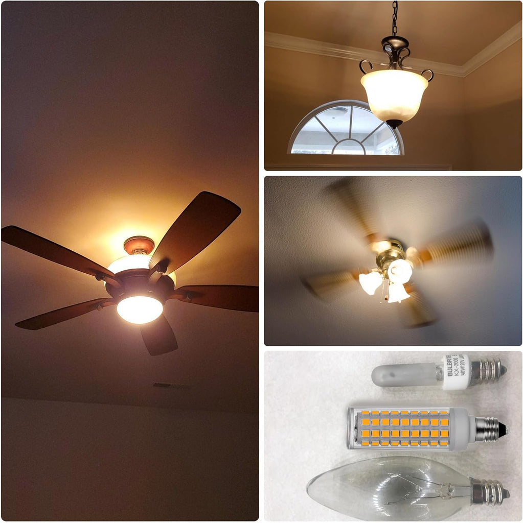 E11 Led Bulbs,JDE11 120V 75W Candelabra Bulbs Equiva Dimmable 2700k