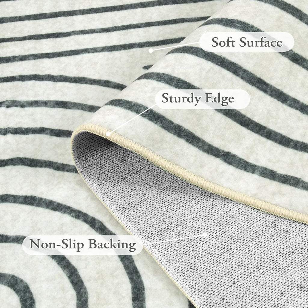 Abstract Washable Area Rug, 5x7 Rug