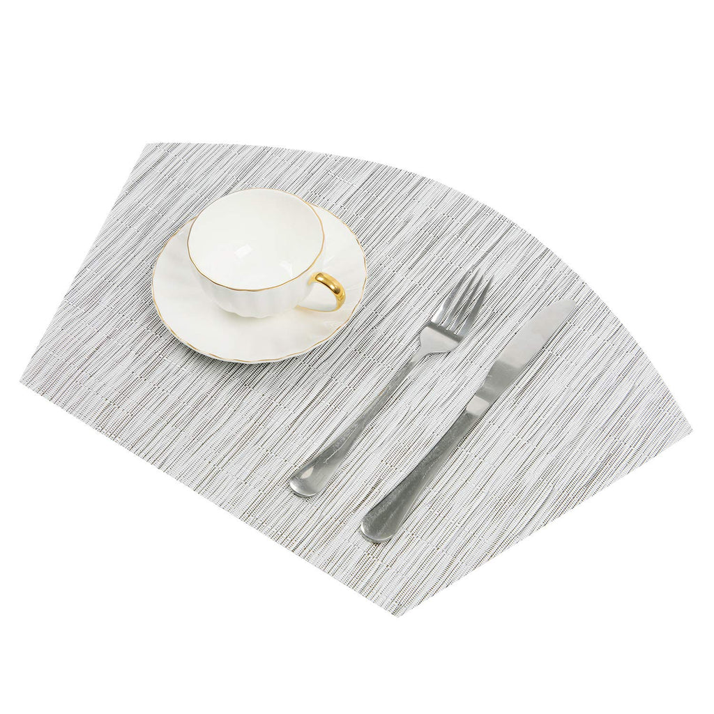 Round Table Placemats Set of 7 Wedge Shaped Place Mat with Round Centerpiece Mat Heat Resistant Table Mats Washable