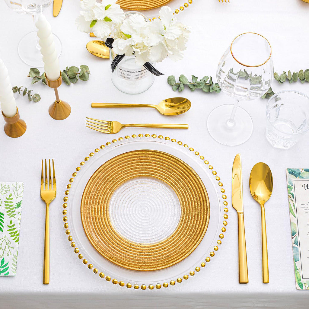 Gold Silverware Set for 4, 20-Piece Stainless Steel Flatware Cutlery Set