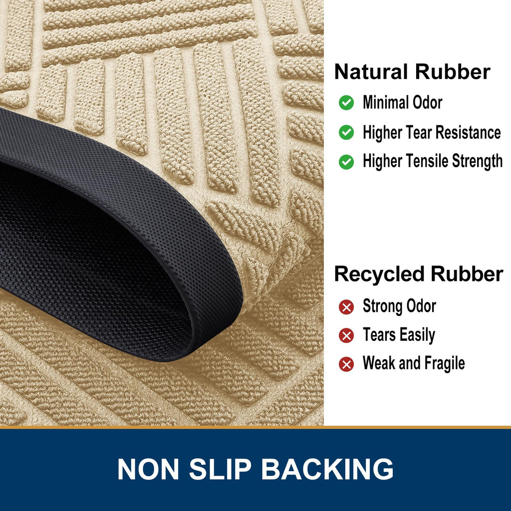 Front Door Mat Outside Entrance, Natural Rubber Doormat, 59x23 Inch