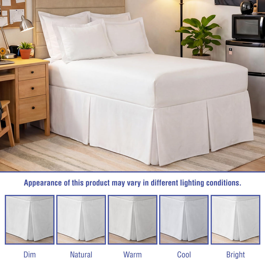 Extra-Long 21" Drop Length Bed Skirt, California King, White