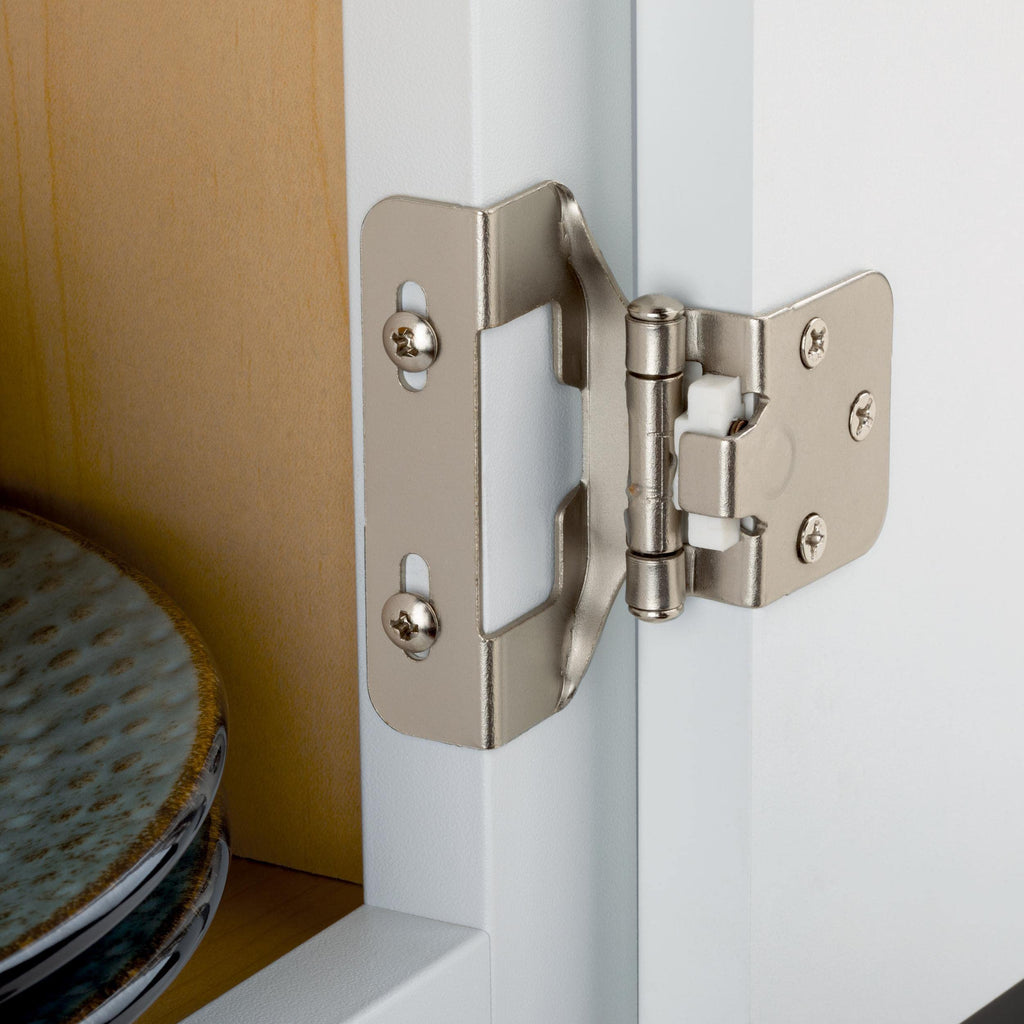 10-Pack) Self-Closing Cabinet Hinges 1/2' Semi-Wrap Overlay for Cabinet Doors Kitchen/Cabinets/Cupboards/Furniture