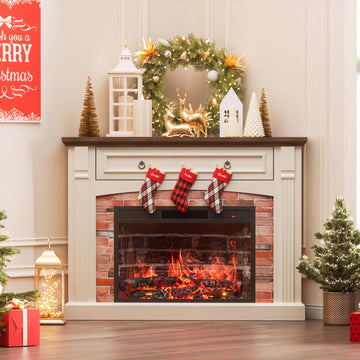 Corner TV Stand with Remote Control Electric Fireplace