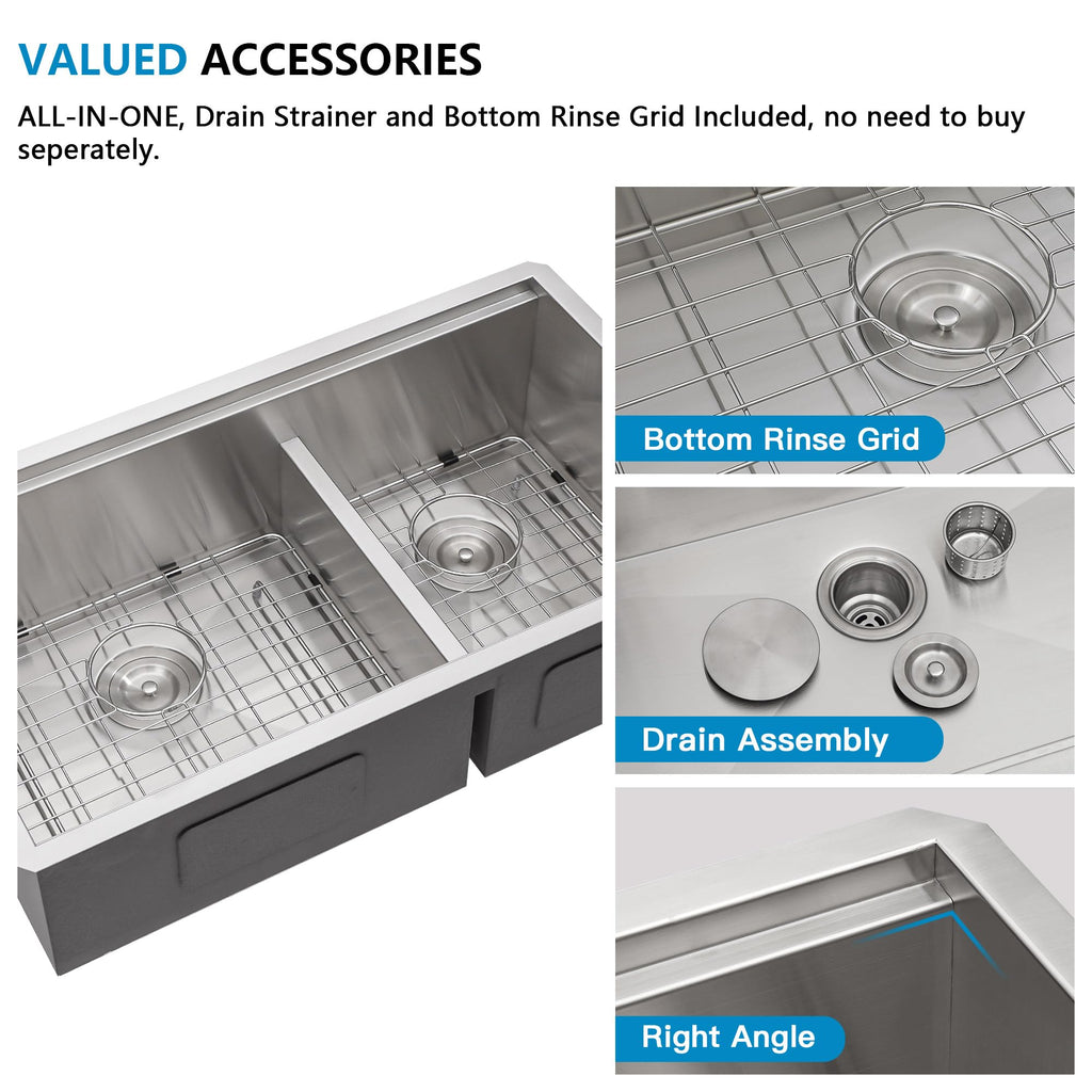 32"x19" Undermount Double Bowl Kitchen Sink
