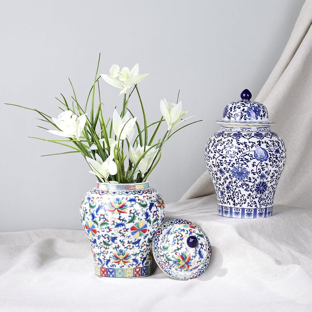 Chinoiserie Ginger Jar - Blue and White Porcelain General Jar, Handmade Ceramic Vase Décor, Classic Chinese Style