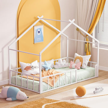 House Shape Bed Frame Montessori House Bed with High Rails