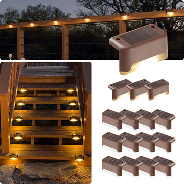 Led Solar Deck Lights, 16 Pack,Waterproof, Warm White