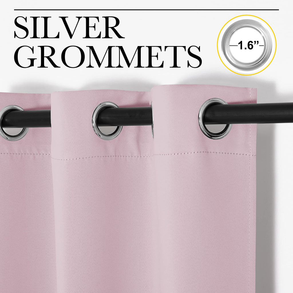 Baby Pink Blackout Curtain 118 inch Long, W55 x L118, 1 Panel, Thermal Insulated Window Treatment with Grommet Room