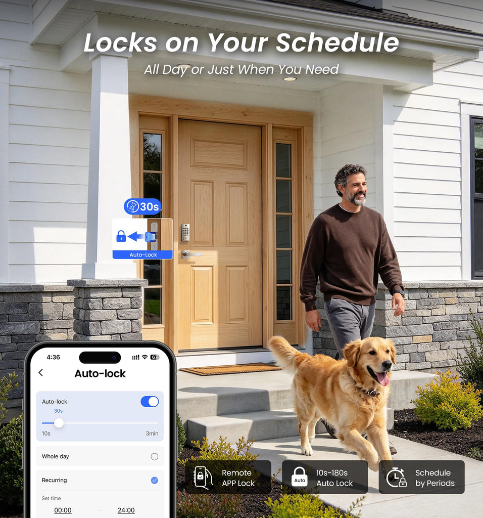 WiFi Smart Fingerprint Deadbolt Front Door Lock, Satin Nickel