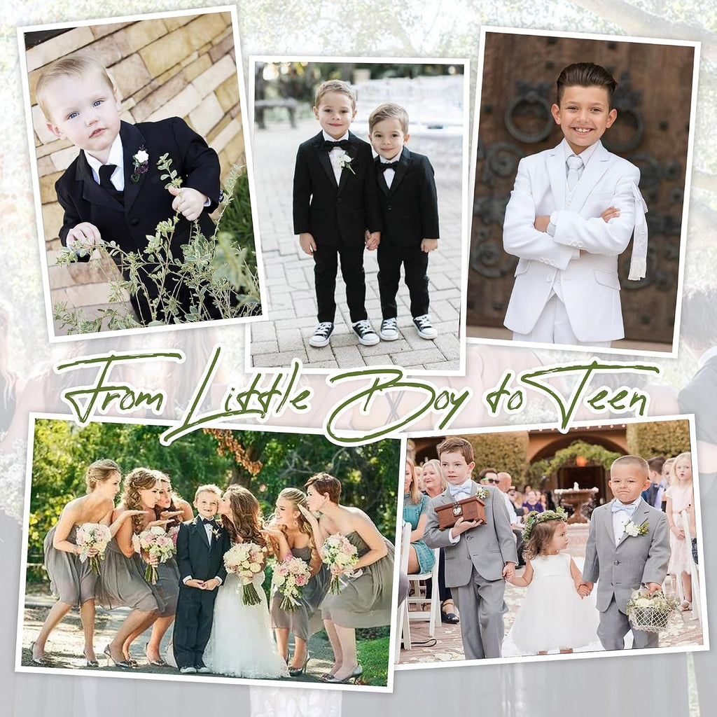 Boys Suit for Kids 6 Pieces Formal Dresswear Set for Wedding