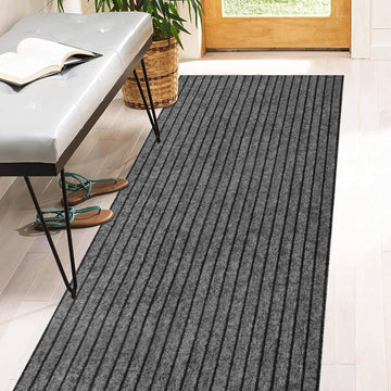 2' x 3' Runner Rugs with Rubber Backing, Indoor Outdoor Utility Carpet Runner Rugs, Stripe Gray, Can Be Used as Aisle