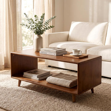 47" Rectangular Solid Wood Coffee Tables, Walnut