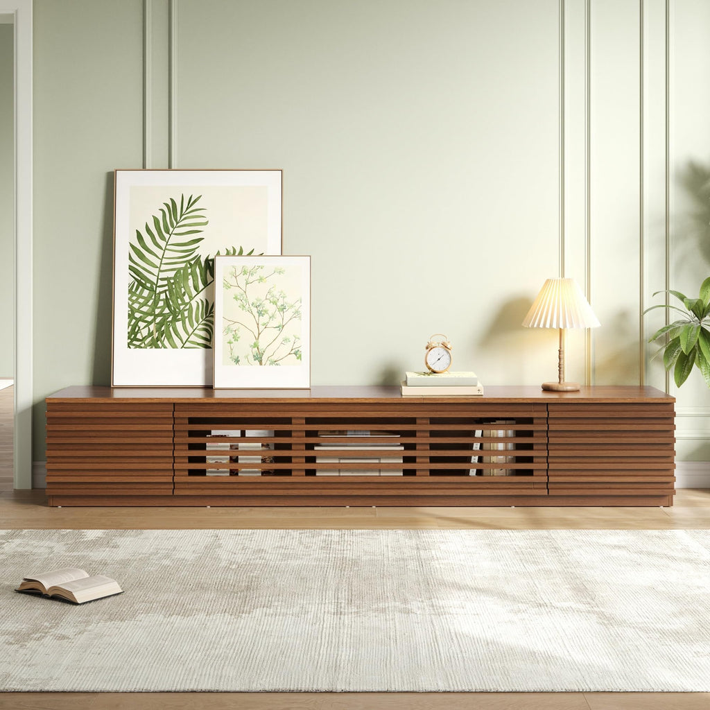 86.6" Japandi TV Console for TVs Up to 90", Walnut