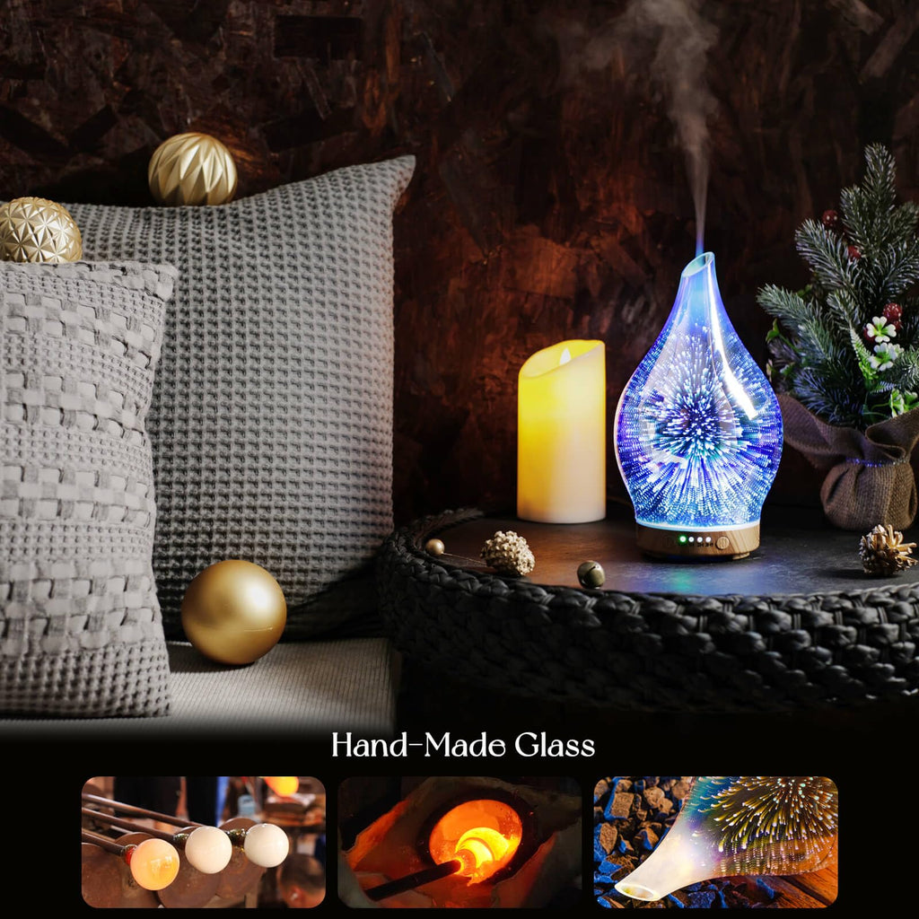 Essential Oil Diffuser 150ml Handmade Glass Diffuser 6H Runtime