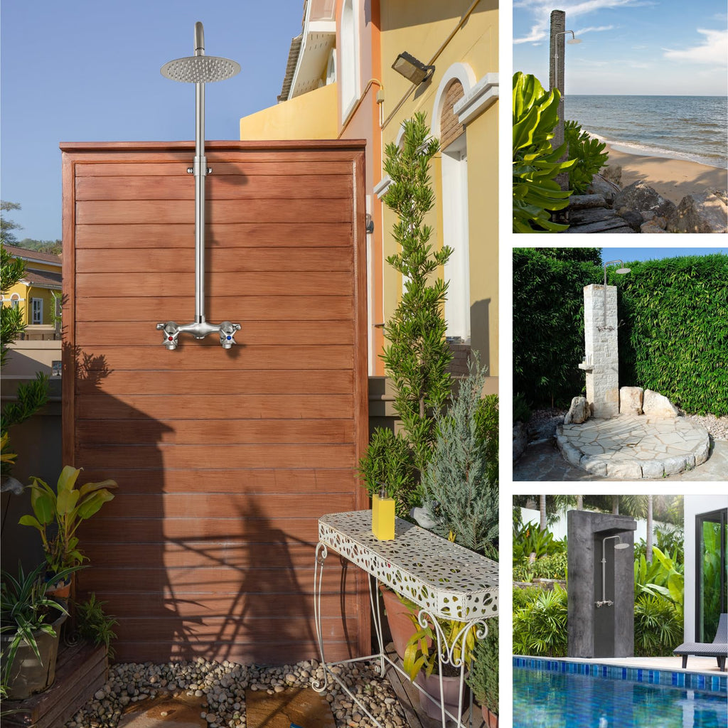 Outdoor Shower Kit 8 Inch Head,Brushed Nickel