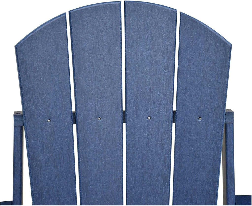 Folding Adirondack Chair Weather Resistant, Outdoor HDPE Lawn Chair - Blue/Grey