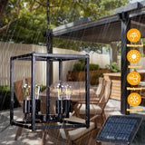 Solar Chandelier Outdoor, 14" Farmhouse Waterproof Dimmable  - Image 5