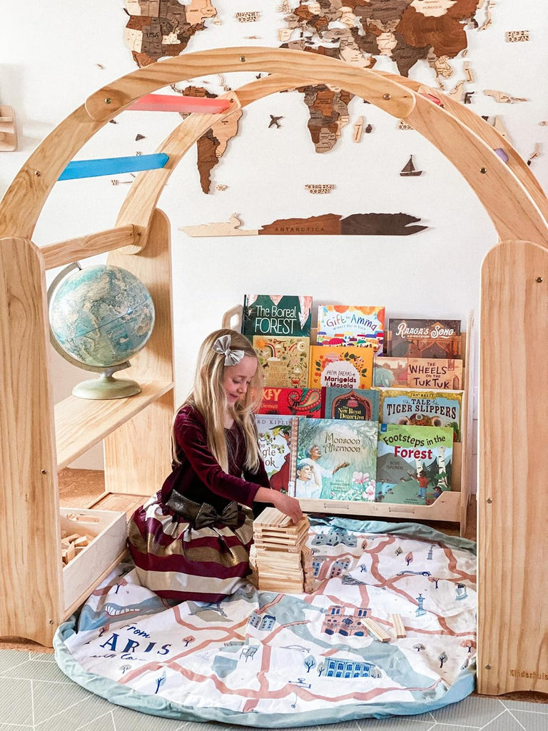 Aurora Playstand 2026 Edition, Curtains, Clips, & Hooks included Waldorf Imaginative Playarch Kids Playhouse, Indoor