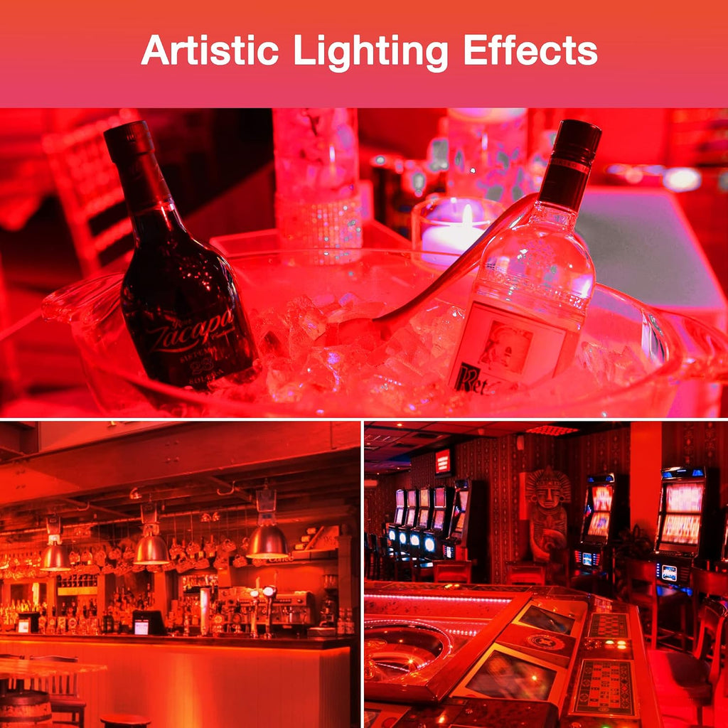 LED Red Light Bulb 60W Equivalent, 9W LED E26 Base Red Color Bulbs