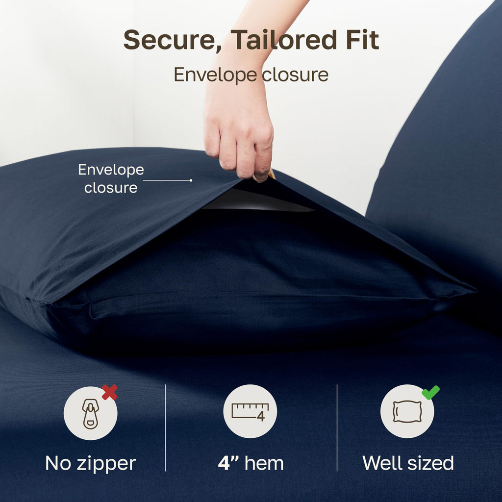100% Egyptian Cotton 2-Pack Standard Pillow Cases