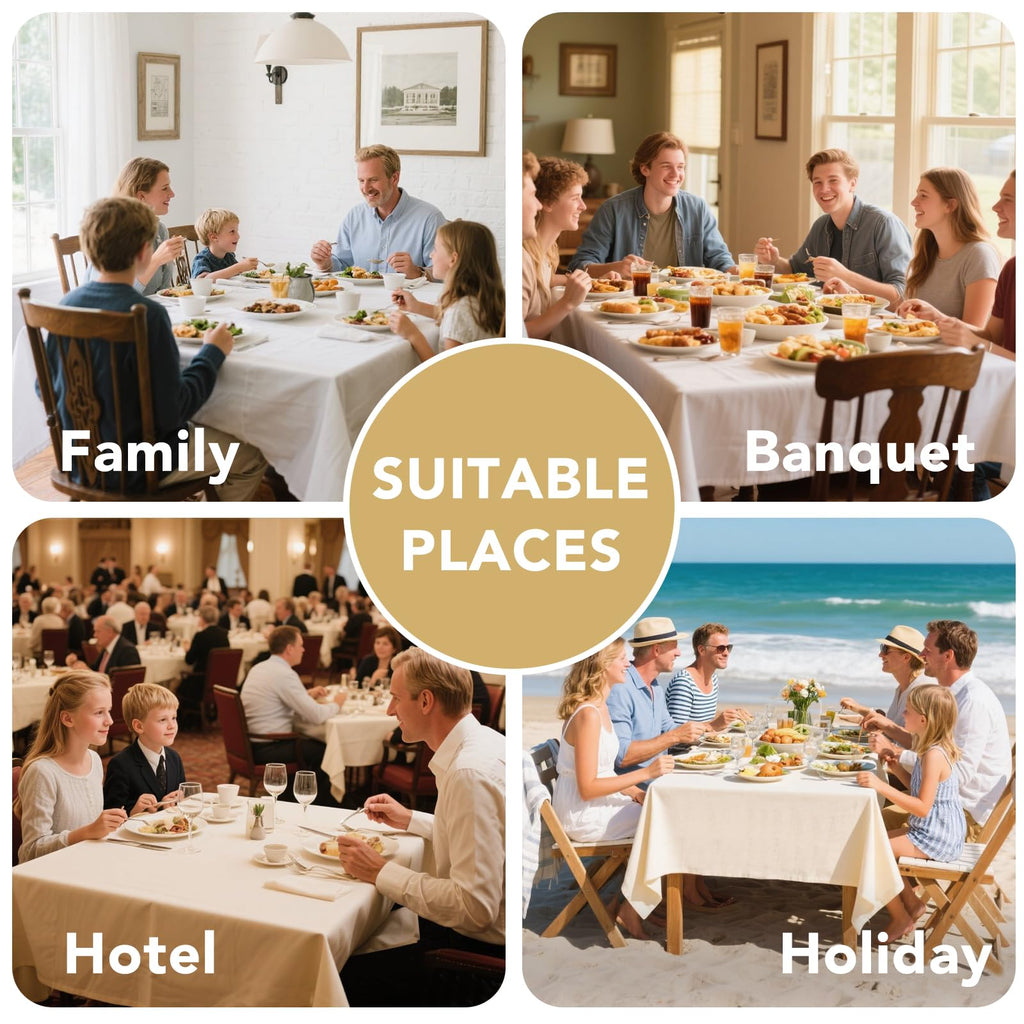 Linen Table Cloths Rectangle 60 x 104 Inch Premium Tablecloth Spill-Proof Waterproof Table Cover for Dining Buffet