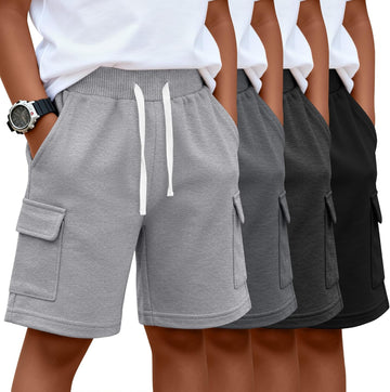 4 Pack Boys Cargo Long Shorts