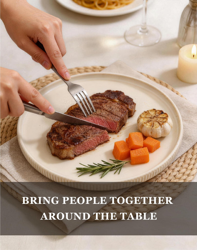 24-Piece Dinnerware Set for 6 with Mugs, Ribbed Stoneware Plates and Bowls Sets, Unique Handcrafted Reactive Glaze
