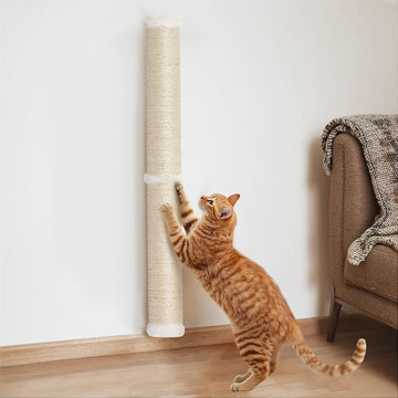 34" Cat Scratching Post, Sisal Wall Mounted Cat Scratcher for Cats