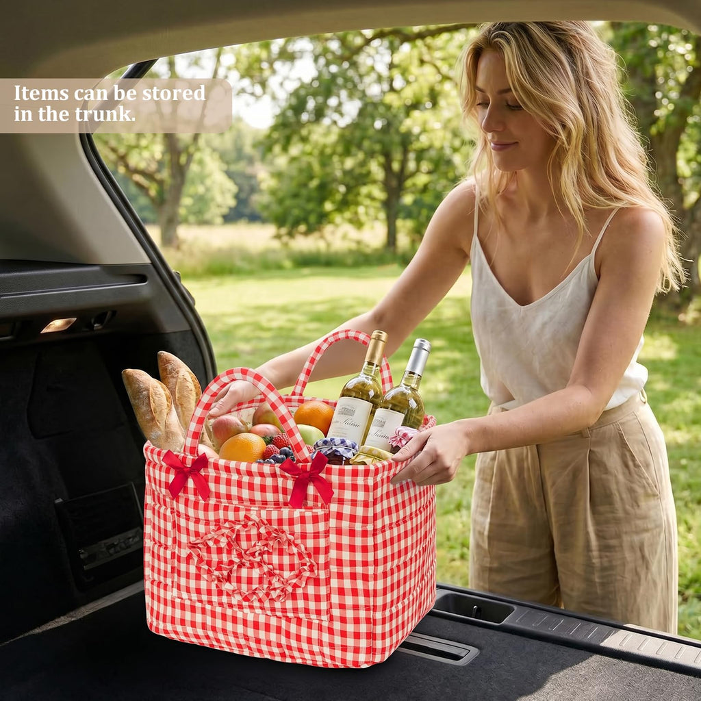 Floral Fabric Storage Basket Car Interior Storage Basket Underwear Sundries Laundry Baskets Supplies Home Organizer