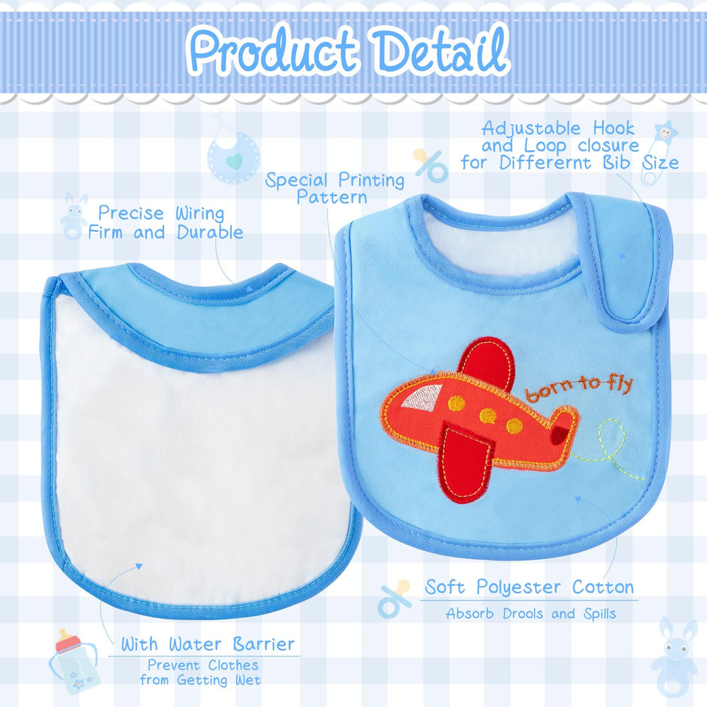 7Pcs Cotton Waterproof Baby Bibs for Drooling Teething Feeding Eating