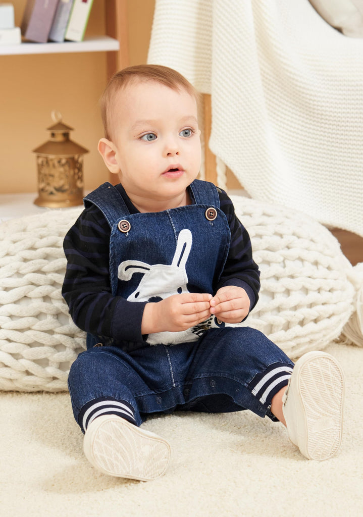 Cute Baby Boy Clothes Suit Toddler Boys' Striped long Sleeve T-Shirt+Denim Overalls Jumpsuit Pants Outfits Sets