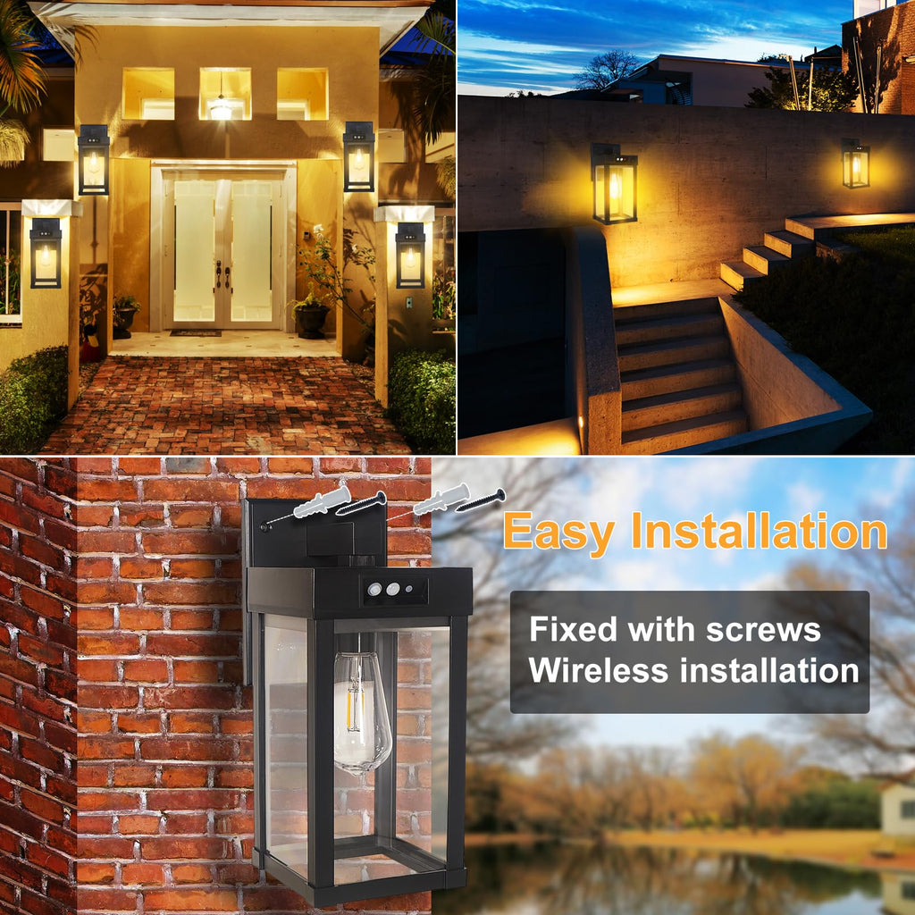 Solar Wall Lights Outdoor Waterproof with 3 Lighting Modes & Motion Sensor