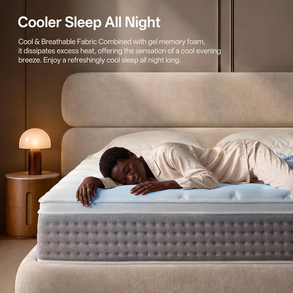 Queen Mattress, 12 Inch Hybrid Mattress with Memory Foam , Medium Firm, | Hybrid Comfort, Medium Zoned Support