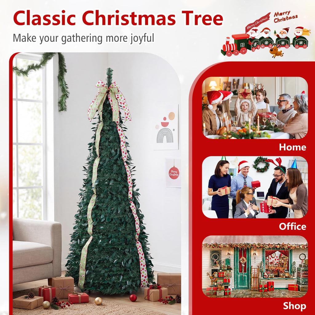 6ft Pop Up, Pre-Decorated Xmas Tree