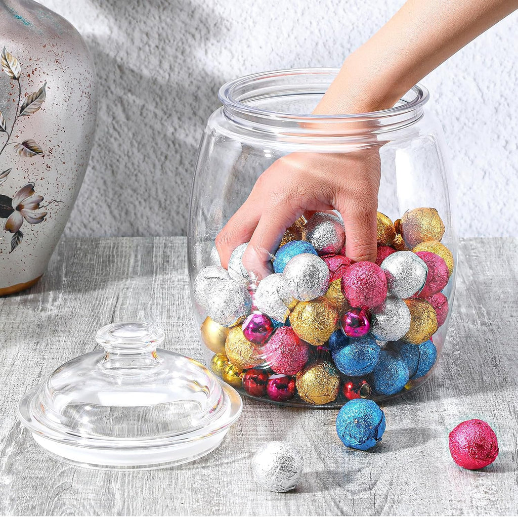 Large Cookie Jars with Lids Airtight, Clear Cookie Jar Counter Decorative - 110 oz Acrylic Candy Jar with Silicone