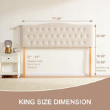 Tufted Upholstered Headboard King, Sturdy and Durable Solid Wood Bed headboard