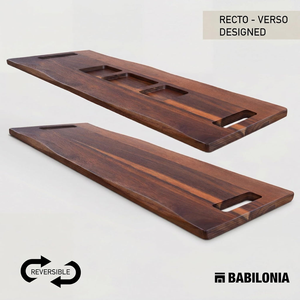 Extra Large Charcuterie Board Acacia, Reversible Long Wooden Tray | 36 x 12 Inch Premium Non toxic Acacia Wood Tray