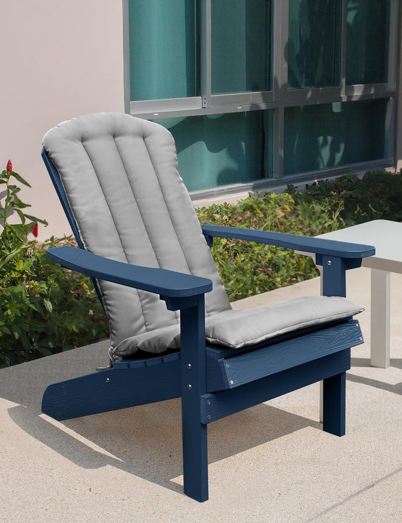 Adirondack Chair Cushion, 19.7x18.9 Thin Chair Cushions Set of 2, Gray | Rocking Chair Cushion with Ties