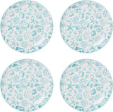 Venice 16-Piece Stoneware Dinnerware Set, Service for 4, Aqua and White Color Combination, Durable and Chip Resistant