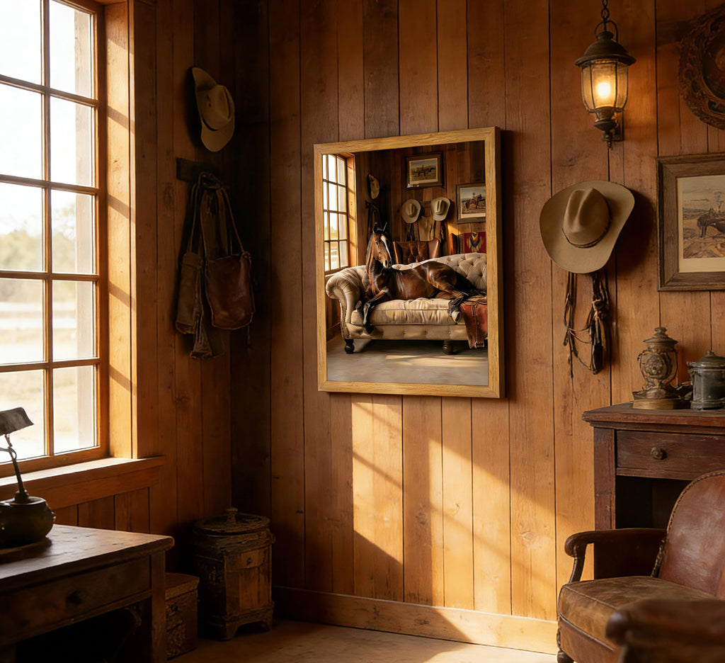 Framed Horse Wall Art, 16x24 Inches