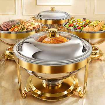 Chafing Dishes for Buffet 4 Pack, 7QT Food Warmers for Party with Glass Lid