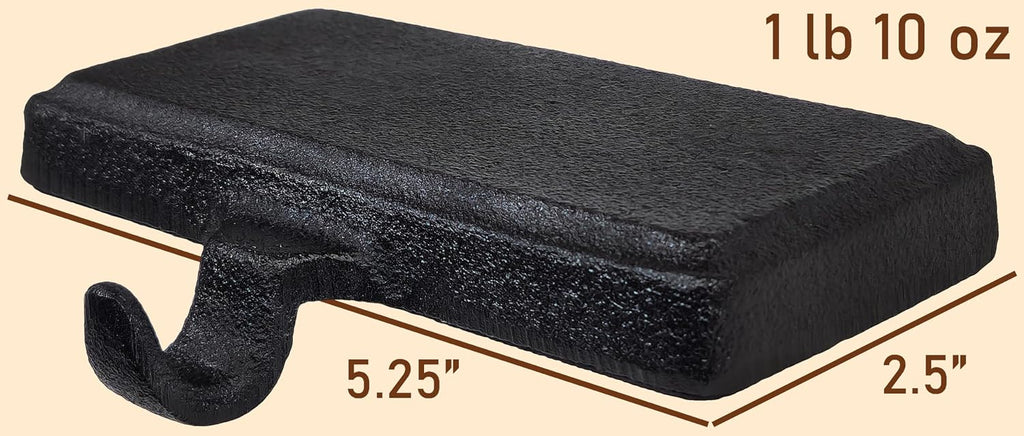Decor Black Christmas Stocking Holders for Mantle set of 4 - Heavy Cast Iron Weighted Strong & Sturdy - Low Profile